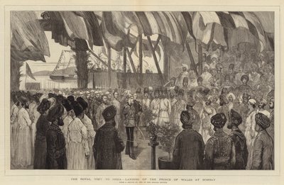 La Visita Reale in India, Sbarco del Principe di Galles a Bombay da Joseph Nash
